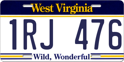 WV license plate 1RJ476
