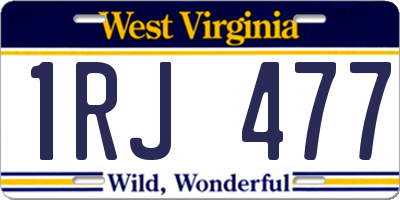 WV license plate 1RJ477