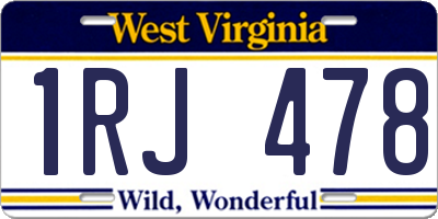 WV license plate 1RJ478