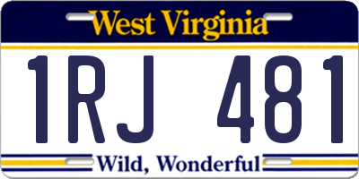 WV license plate 1RJ481