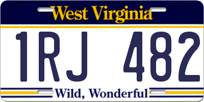 WV license plate 1RJ482
