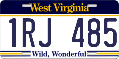WV license plate 1RJ485