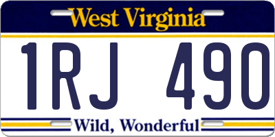 WV license plate 1RJ490