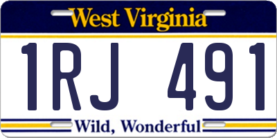 WV license plate 1RJ491