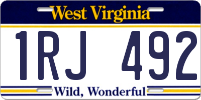 WV license plate 1RJ492