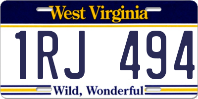 WV license plate 1RJ494