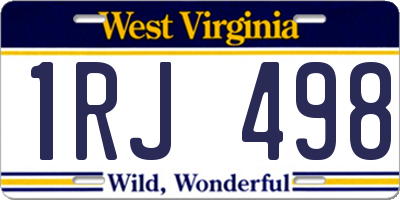 WV license plate 1RJ498