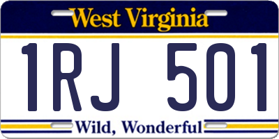 WV license plate 1RJ501