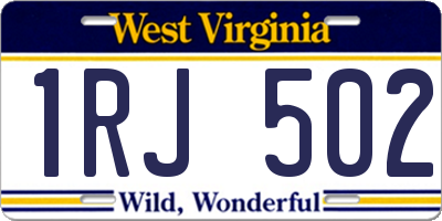 WV license plate 1RJ502