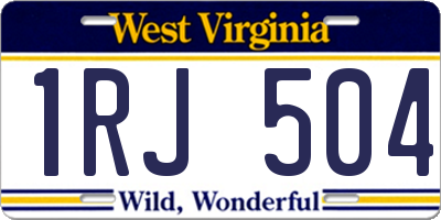 WV license plate 1RJ504