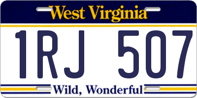 WV license plate 1RJ507