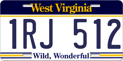 WV license plate 1RJ512