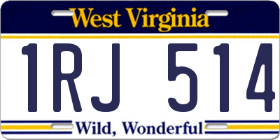 WV license plate 1RJ514
