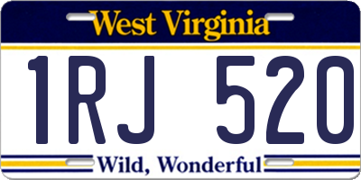 WV license plate 1RJ520