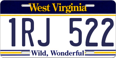 WV license plate 1RJ522