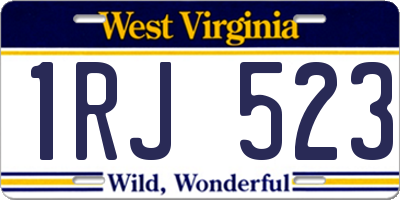 WV license plate 1RJ523