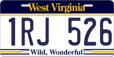 WV license plate 1RJ526