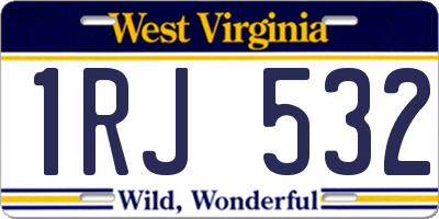 WV license plate 1RJ532