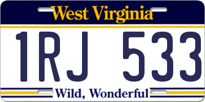 WV license plate 1RJ533