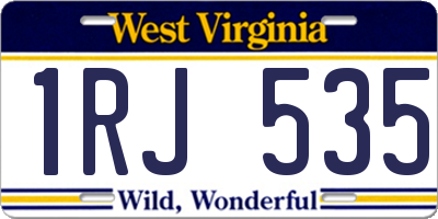 WV license plate 1RJ535