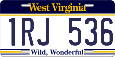 WV license plate 1RJ536