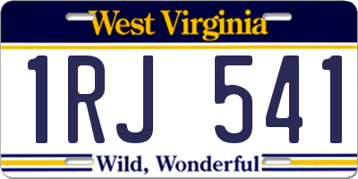 WV license plate 1RJ541