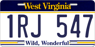 WV license plate 1RJ547