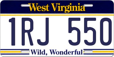 WV license plate 1RJ550