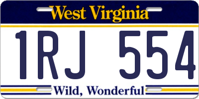 WV license plate 1RJ554