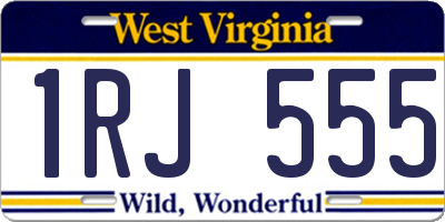 WV license plate 1RJ555