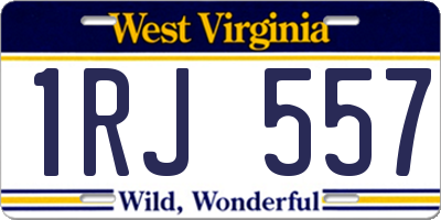 WV license plate 1RJ557