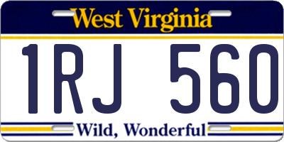 WV license plate 1RJ560