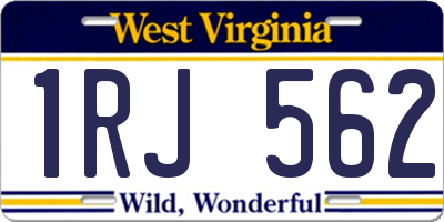 WV license plate 1RJ562