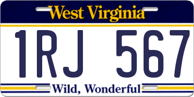 WV license plate 1RJ567