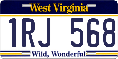 WV license plate 1RJ568