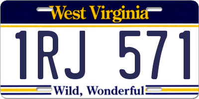 WV license plate 1RJ571