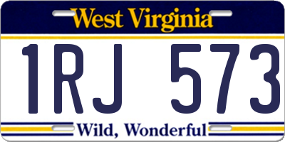 WV license plate 1RJ573