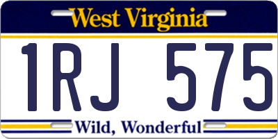 WV license plate 1RJ575