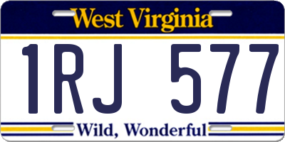 WV license plate 1RJ577