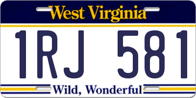 WV license plate 1RJ581