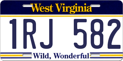 WV license plate 1RJ582