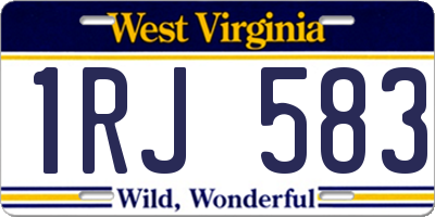 WV license plate 1RJ583