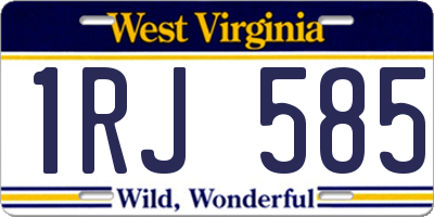 WV license plate 1RJ585