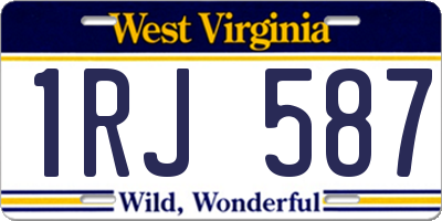 WV license plate 1RJ587