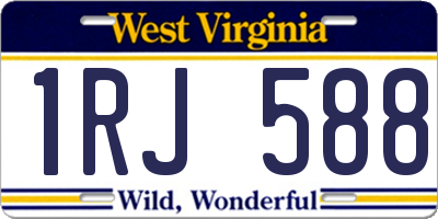WV license plate 1RJ588