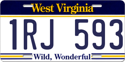 WV license plate 1RJ593