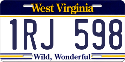 WV license plate 1RJ598