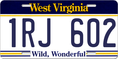 WV license plate 1RJ602
