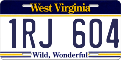 WV license plate 1RJ604