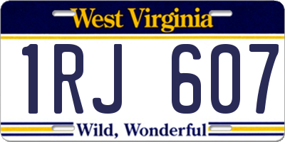 WV license plate 1RJ607
